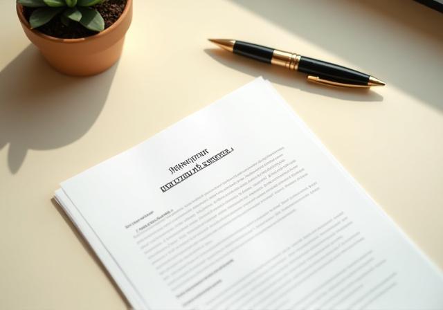 Close up of a professional contract for home organization services